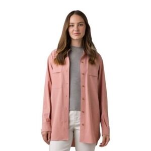 prAna Railey Blush Oversized Button Down Tunic‎ Effortless Everyday Shirt Medium